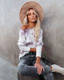 Love Song Tie Dye Soft Knit Pullover - Lavender Grey Ins Street