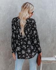 Lowena Floral Ruffle Tie Blouse Ins Street