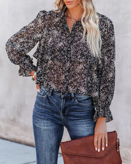 Loyalty Floral Ruffle Crop Blouse Ins Street