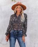 Loyalty Floral Ruffle Crop Blouse Ins Street