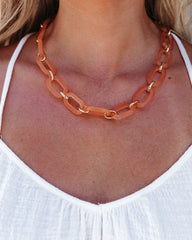 Lucite Link Necklace - Orange Ins Street