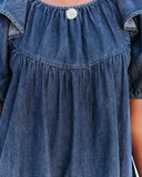 Luis Cotton Puff Sleeve Babydoll Dress - Dark Wash Ins Street