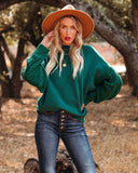 Luke Contrast Cable Knit Sweater - Hunter Green Ins Street