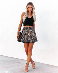 Luther Ruffle Leopard Mini Skirt Ins Street