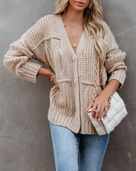 Luxley Relaxed Button Front Knit Cardigan Ins Street