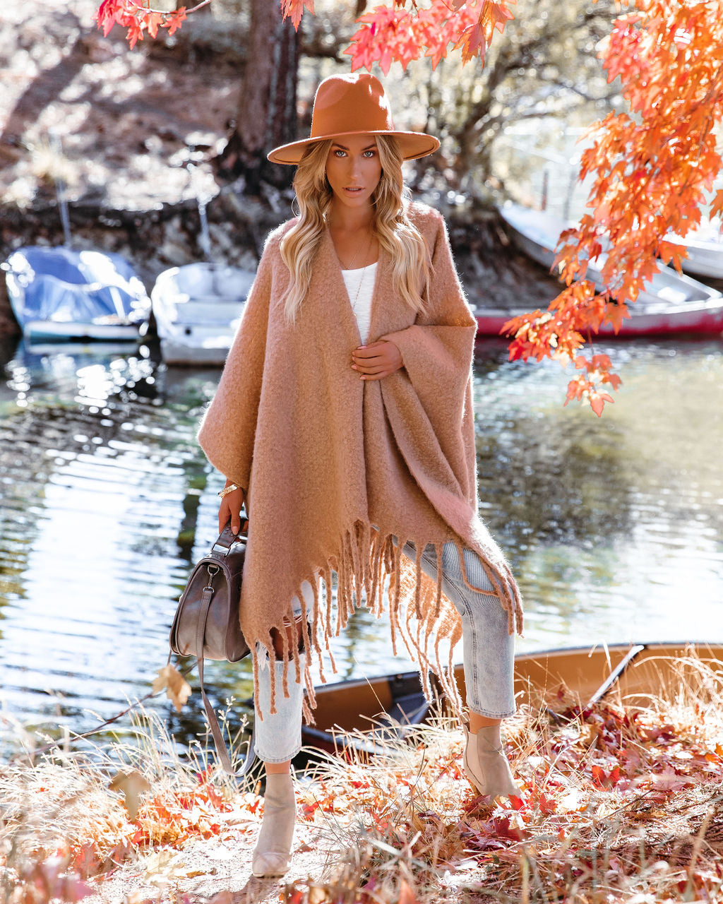 Liyana Soft Fringe Poncho Ins Street