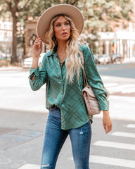 Lynn Satin Button Down Blouse - Jade Ins Street