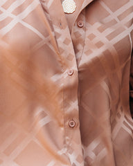 Lynn Satin Button Down Blouse - Light Mocha Ins Street