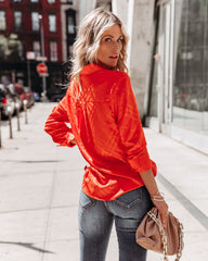 Lynn Satin Button Down Blouse - Red Ins Street