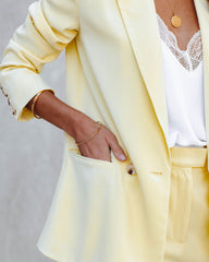 Lyssa Pocketed Blazer - Yellow Ins Street