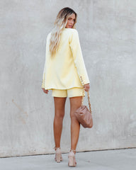 Lyssa Pocketed Blazer - Yellow Ins Street