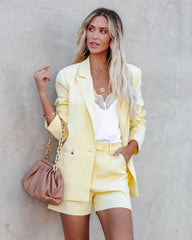 Lyssa Pocketed Blazer - Yellow Ins Street