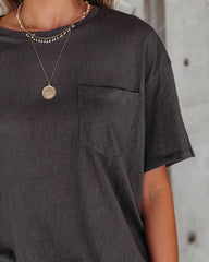 Magnolia Cotton Blend Pocket Tee - Charcoal Ins Street