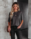 Magnolia Cotton Blend Pocket Tee - Charcoal Ins Street