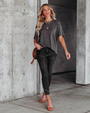 Magnolia Cotton Blend Pocket Tee - Charcoal Ins Street