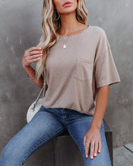 Magnolia Cotton Blend Pocket Tee - Dark Taupe Ins Street