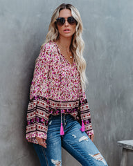 Maloney Printed Tassel Top - Natural Ins Street