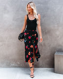 Mariella Floral Slit Midi Skirt Ins Street