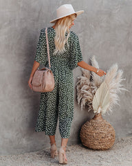 Marini Printed Tie Front Jumpsuit Ins Street