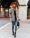 Markell Cotton Blend Pocketed Houndstooth Blazer Ins Street