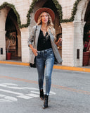 Markell Cotton Blend Pocketed Houndstooth Blazer Ins Street
