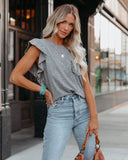 Marney Cotton Tee - Heather Grey Ins Street