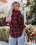 Marshall Cotton Plaid Button Down Top Ins Street