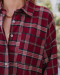 Marshall Cotton Plaid Button Down Top Ins Street