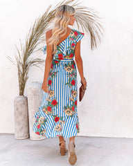 Matador One Shoulder Mixed Print High Low Dress Ins Street