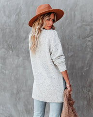 Matix Button Front Speckled Knit Cardigan - Ivory Ins Street