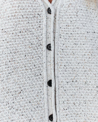 Matix Button Front Speckled Knit Cardigan - Ivory Ins Street