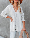 Matix Button Front Speckled Knit Cardigan - Ivory Ins Street