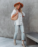 Matix Button Front Speckled Knit Cardigan - Ivory Ins Street