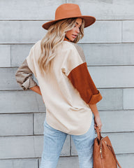 Mav Cotton Corduroy Colorblock Shacket Ins Street