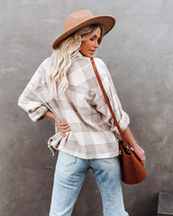 Maybe Baby Cotton Plaid Button Down Top Ins Street