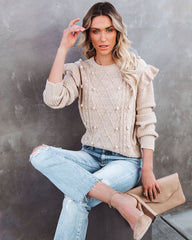 May Cable Knit Pom Sweater Ins Street