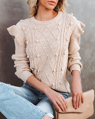 May Cable Knit Pom Sweater Ins Street