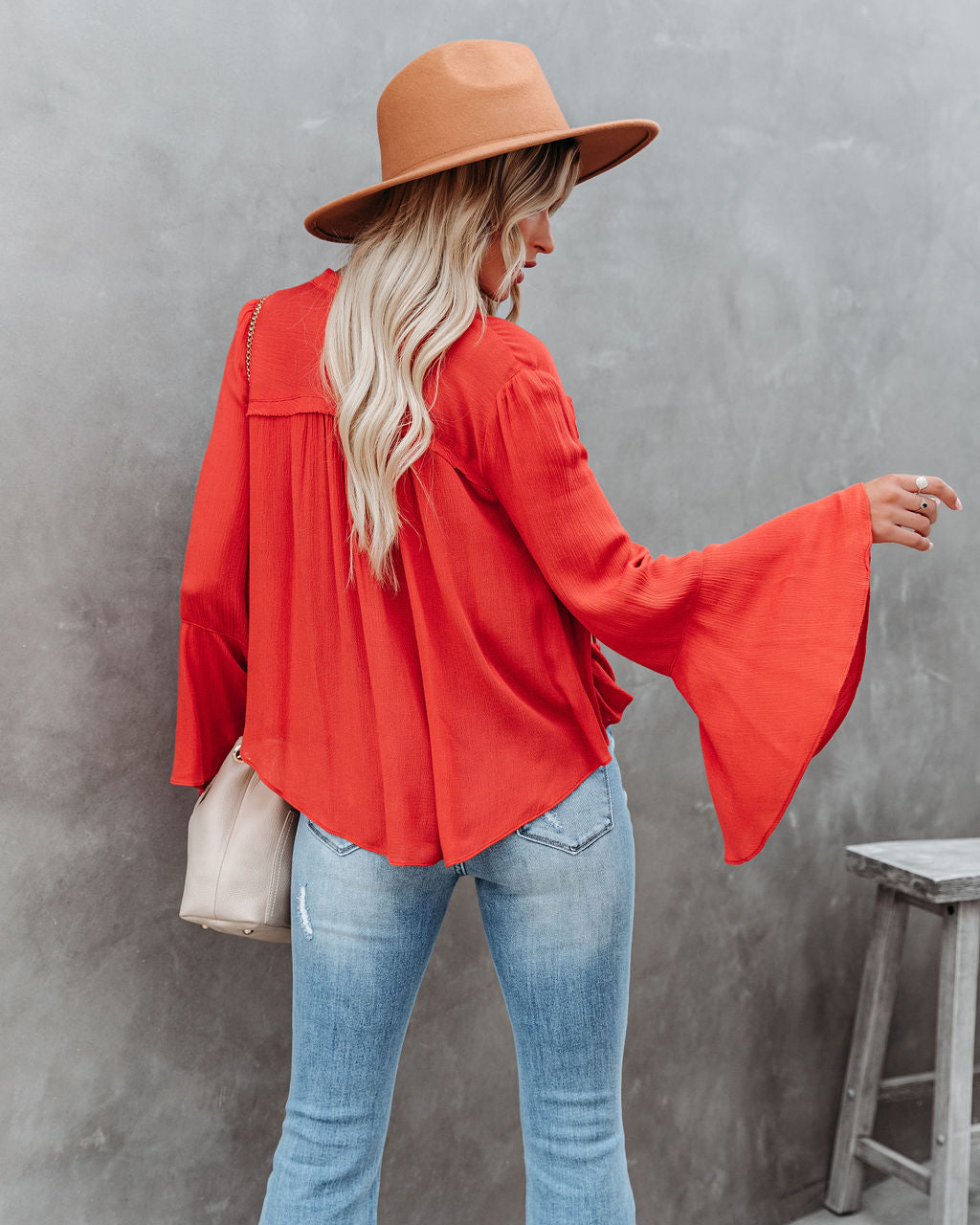 Mayson Button Down Bell Sleeve Top Ins Street