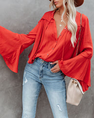 Mayson Button Down Bell Sleeve Top Ins Street