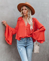 Mayson Button Down Bell Sleeve Top Ins Street