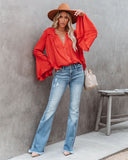 Mayson Button Down Bell Sleeve Top Ins Street