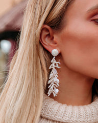 Mayzie Beaded Statement Earrings - Ivory Ins Street