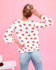 Means So Much Heart Print Knit Top Ins Street