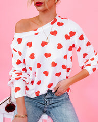 Means So Much Heart Print Knit Top Ins Street