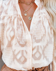 Mecca Textured Button Down Top - Cream Ins Street