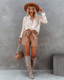 Mecca Textured Button Down Top - Cream Ins Street