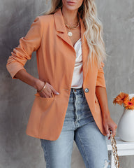 Meena Pocketed Blazer - Pale Orange Ins Street