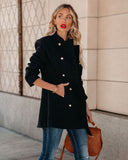 Meghan Pocketed Peacoat - Black Ins Street