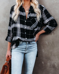 Melancholy Plaid Button Down Top Ins Street