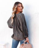 Mendez Washed Dolman Top - Charcoal Ins Street
